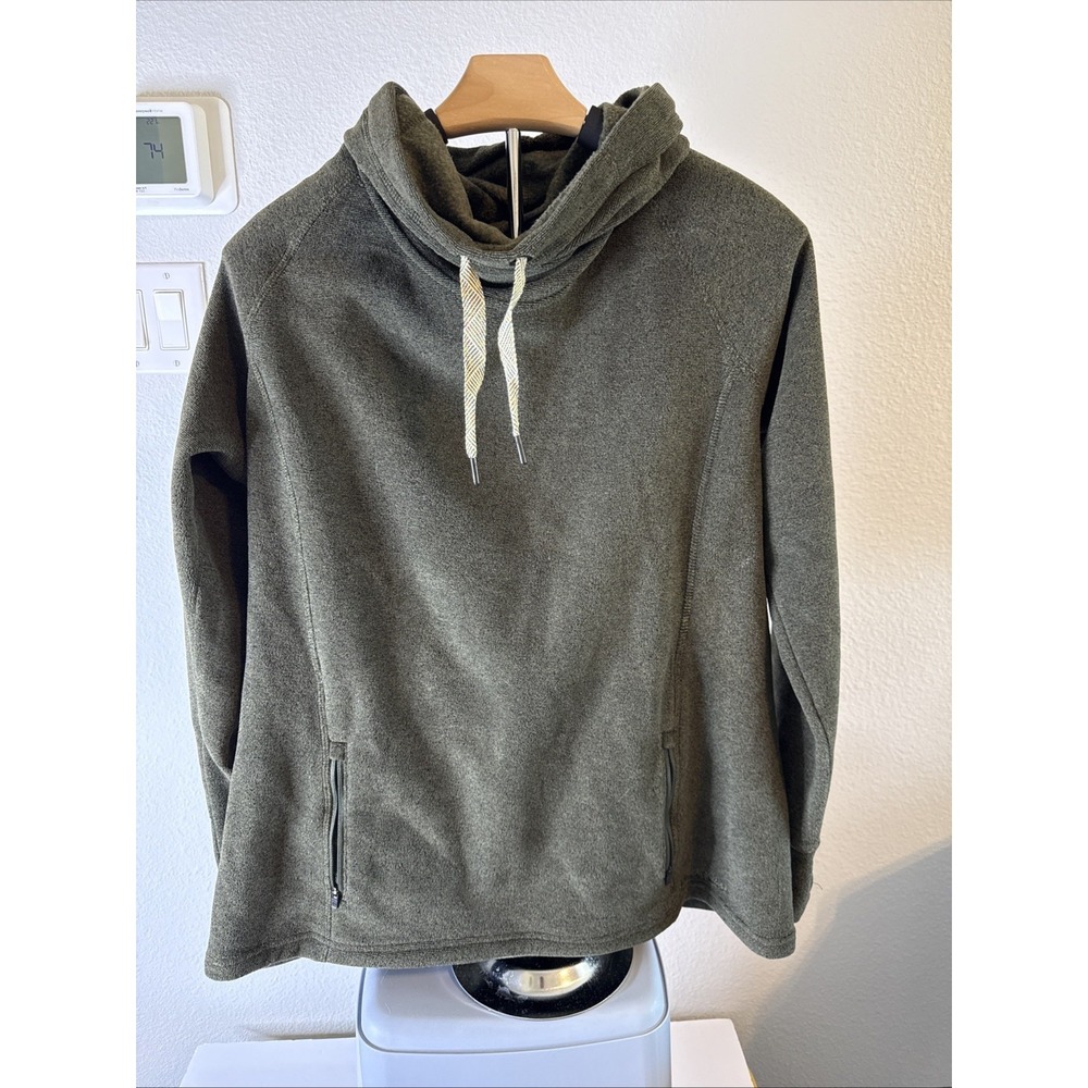 Noble Outfitters Women's Fleece Cowl Neck Pullover Sweatshirt Green Size Large‎